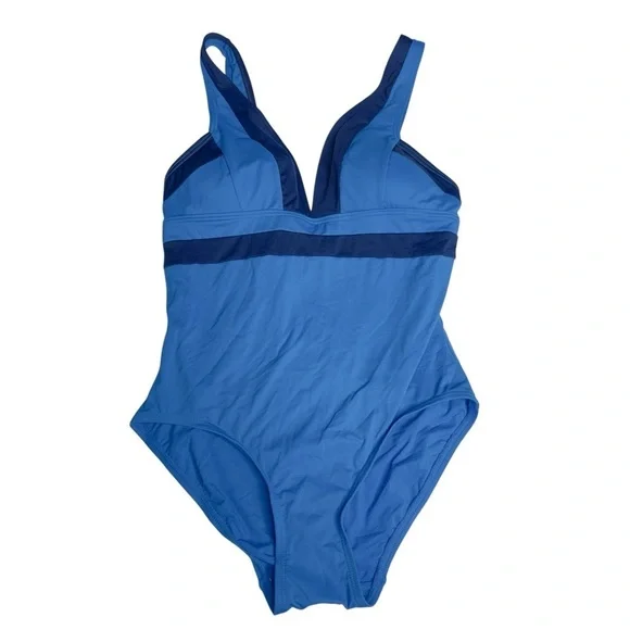 DKNY Blue One-Piece Swimsuit Size‎ 10 NWT - Picture 2 of 4